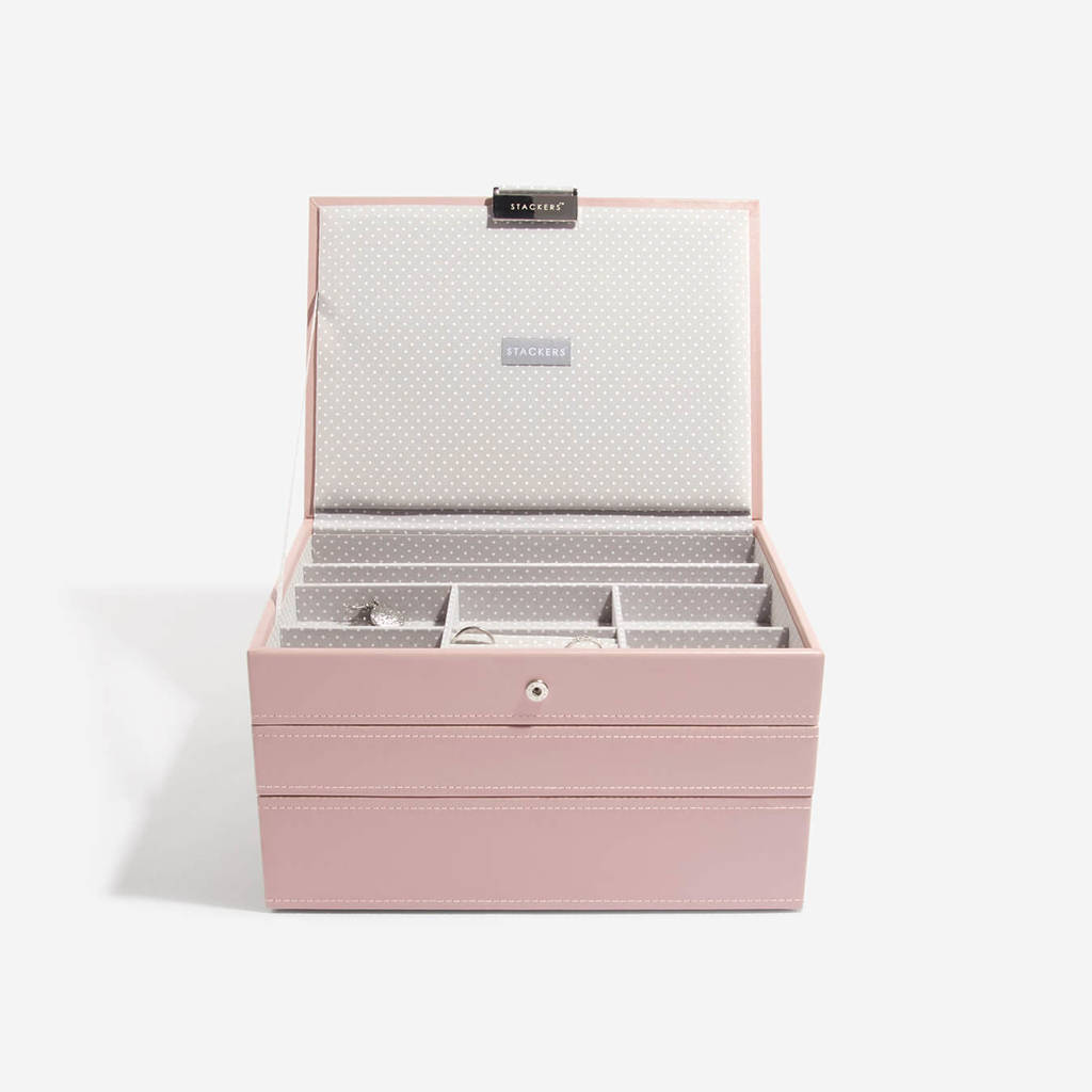 Soft Pink Classic Jewellery Box By Stackers | notonthehighstreet.com