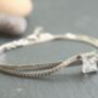 Double Layer Sterling Silver Crystal Bracelet S925, thumbnail 10 of 10