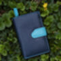 Womans Navy And Blue Leather Purse Wallet, thumbnail 2 of 11