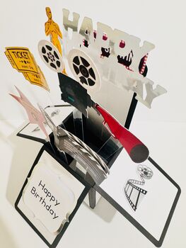 Film Fan Themed 3D Birthday Card, 4 of 8