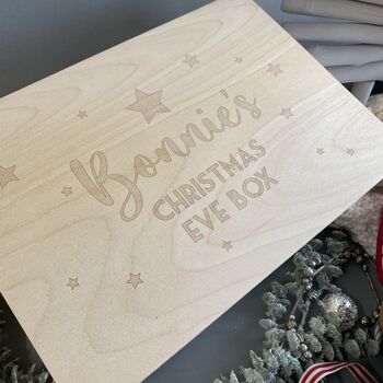 Personalised Luxury Pine Christmas Eve Box, 4 of 12