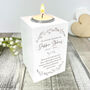 Personalised Wreath Memorial White Tea Light Holder, thumbnail 1 of 7