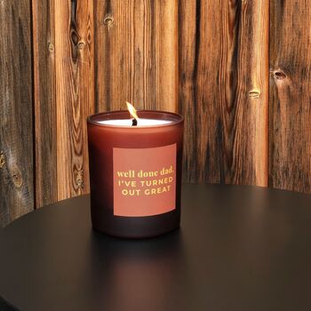 Well Done Dad Personalised Vegan Candle, 2 of 2