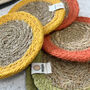 Respiin Set Of Six Seagrass And Jute Coasters Brights, thumbnail 5 of 11