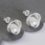 Sterling Silver Designer Round Pearl Studs, thumbnail 1 of 5