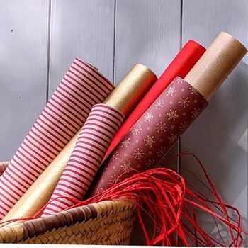 Red And Striped Kraft Wrapping Paper | 3m Roll, 2 of 12