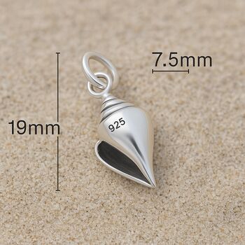 Sterling Silver Conch Shell Pendant Necklace, 7 of 9