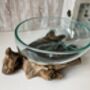 20–24cm Molten Glass Bowl On Teak Root Handmade Dish, thumbnail 4 of 9