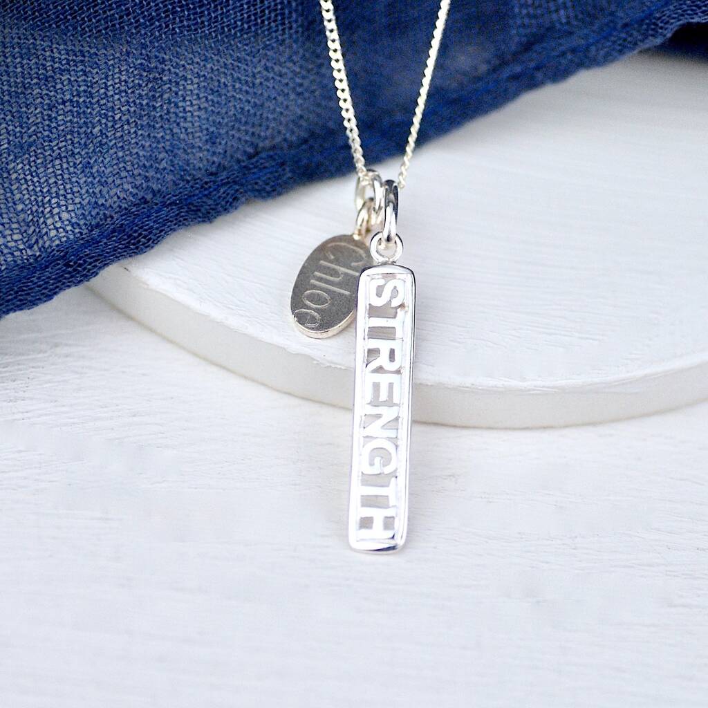 Personalised Sterling Silver Strength Necklace By Penelopetom