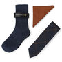 Mens Luxury Jenson Marine And Rust Knitted Tweed Tie Gift Box Set, thumbnail 2 of 4