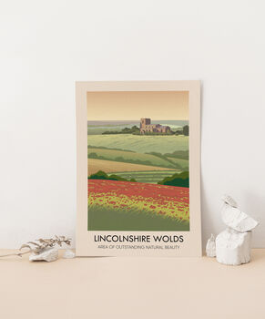 Lincolnshire Wolds Aonb Travel Poster Art Print, 3 of 8