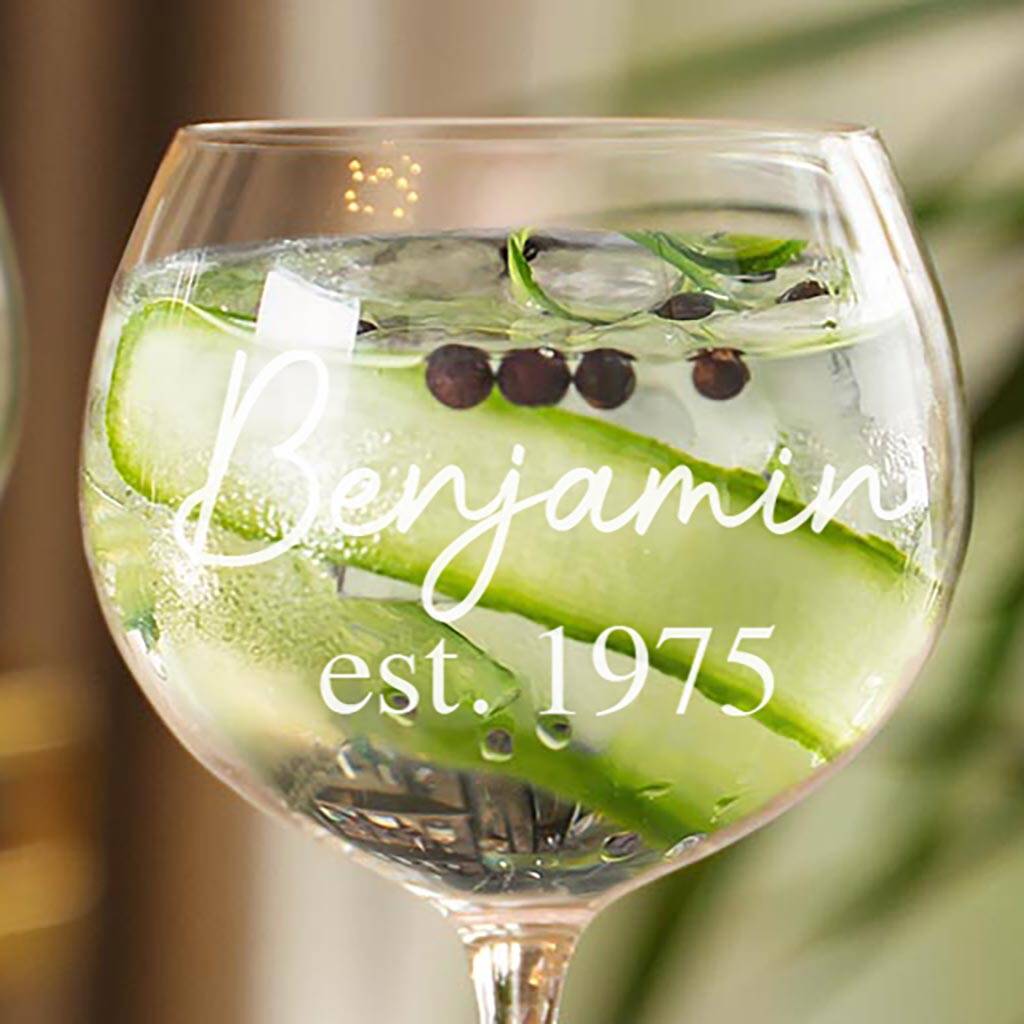 Personalised Birthday Year Gin Glasses For Him By Dibor