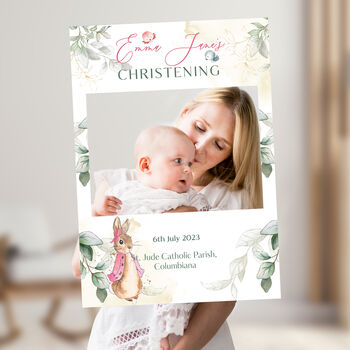 Peter Rabbit Christening Selfie Frame And Sign, 2 of 4