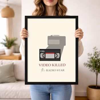 Retro Vhs Quote Print With ‘Video Killed The Radio Star’ Typography, 5 of 6