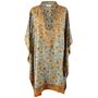 Bohemian Orange And Blue Floral Viscose Kaftan With Heavy Orange Fishbone Embroidery, thumbnail 5 of 5