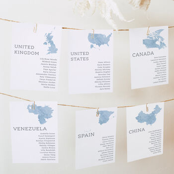 Travel Themed Wedding Seating Plan Cards, 2 of 8