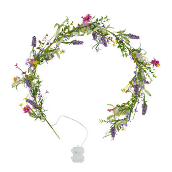 Pre Lit Battery Spring Floral Garland With Timer One.5m, 3 of 3
