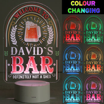 Personalised Changing Colour Bar Night Light Gift, 2 of 3