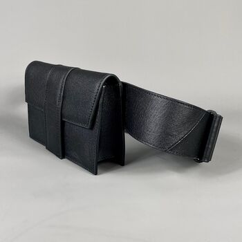 Mini Black Leather Belt Bag, 8 of 10