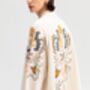 Sage Green Embroidered Linen Kimono Jacket, thumbnail 2 of 4