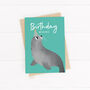 Cute Grey Seal Birthday Card, thumbnail 3 of 4