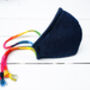 Kids Denim Face Mask With Rainbow Tie, thumbnail 10 of 11