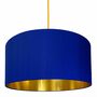 Electric Blue Silk Lampshade With Copper Or Gold Lining, thumbnail 2 of 9