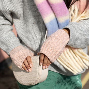 Soft Knitted Hand Warmers In Pink, 4 of 4