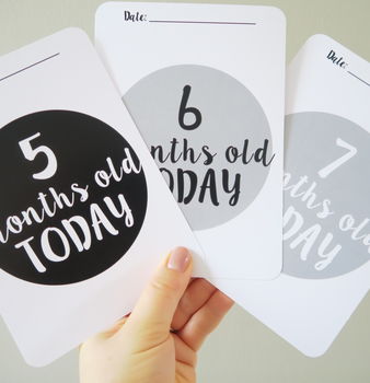 Monochrome Baby Milestone Cards, 4 of 5