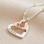 Personalised Double Heart Outline Pendant Necklace, thumbnail 4 of 9