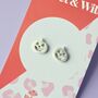 Spooky Jack O Lantern Pumpkin Stud Earrings, thumbnail 1 of 3