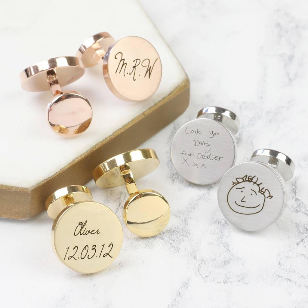 Image of Personalised Brushed Double Disc Cufflinks
