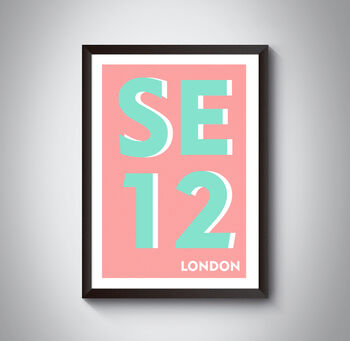 Se12 Lee, Mottingham London Postcode Typography Print, 5 of 6