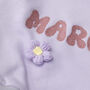 Personalised Girls Cotton Sweatshirt With Hand Crochet Flowers, thumbnail 4 of 10