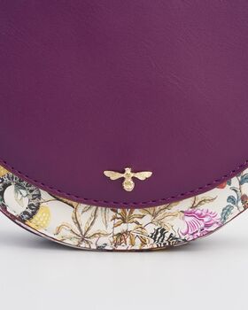 Floral Engravings Plum Saddle Bag, 5 of 6