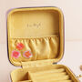 Embroidered Flower Square Travel Jewellery Case In Pink, thumbnail 3 of 3