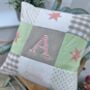 Personalised Alphabet Cushion Peach And Mint, thumbnail 6 of 12