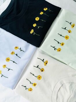 Sunflowers Embroidered T Shirt, 4 of 4