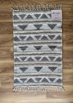 Beige Triangle Patterned Rug, 69cm X 114cm, 3 of 3