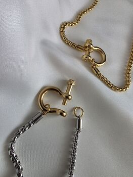 Chunky Shackle Chain Necklace – 18k Gold Plated Or Stainless Steel, Waterproof And Tarnish Free, Modern Unisex Gift, 2 of 8