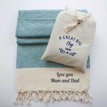 Personalised Cotton Throw, Christmas Gift Personalised, 3 of 11