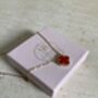 Gold Plated Red Single Clover Necklace, thumbnail 7 of 7