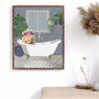 Lion Bath Wall Art Home Decor Bathroom Print, thumbnail 1 of 4
