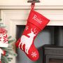 Personalised Novelty Reindeer Christmas Stocking, thumbnail 1 of 3