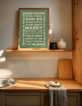Derbyshire Sayings And Phrases Wall Art Print, Derbyshire Gift, 2 of 3