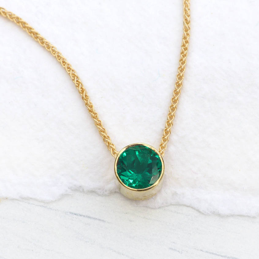 emerald necklace in 18ct gold, may birthstone by lilia nash jewellery ...