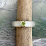 Peridot August Birthstone Ring In Textured Sterling Silver, thumbnail 3 of 7