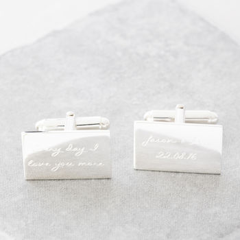 Men's Personalised Engraved Message Cufflinks, 4 of 7