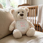 Personalised Born In 2026 Cream Teddy Bear New Baby Arrival Gift, thumbnail 1 of 8