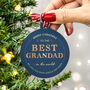 Personalised 'Best Grandad' Christmas Bauble, thumbnail 1 of 4